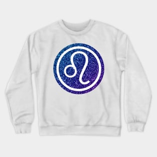 Blue Purple Glitter Zodiac - Leo Crewneck Sweatshirt